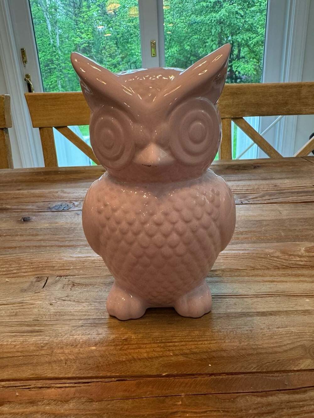 Pink Ceramic Owl Coin Bank